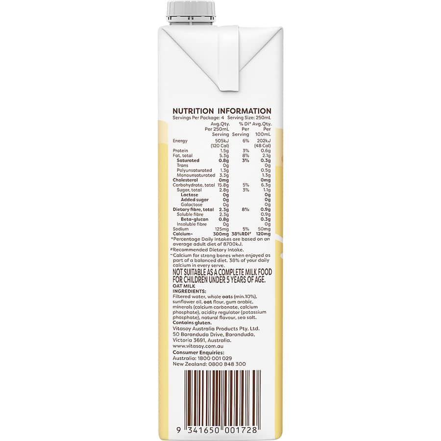 Vitasoy Oat Milk Long Life Carton 1L