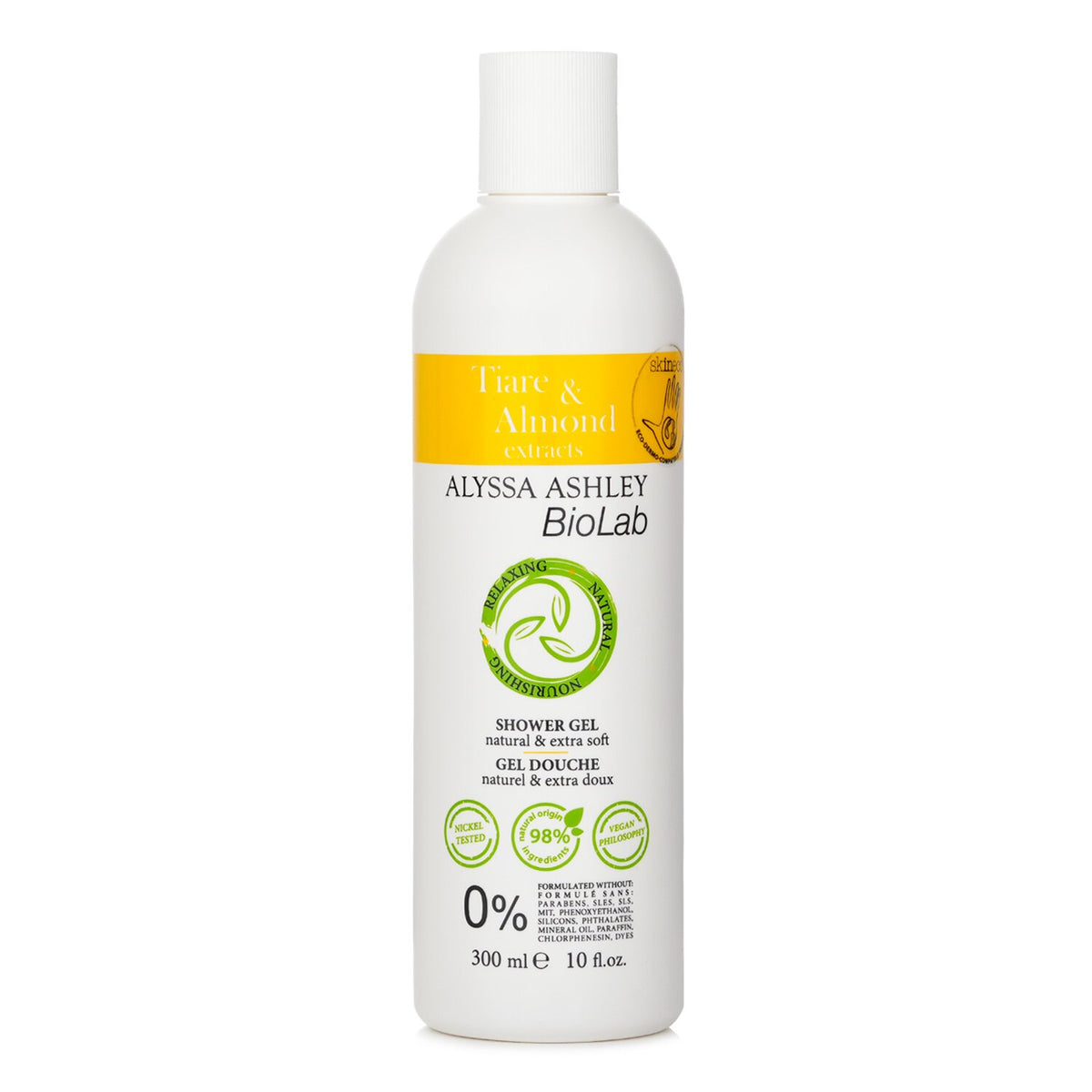 Alyssa Ashley - Biolab Tiarďż˝ & Almond Shower Gel - 300ml/10oz