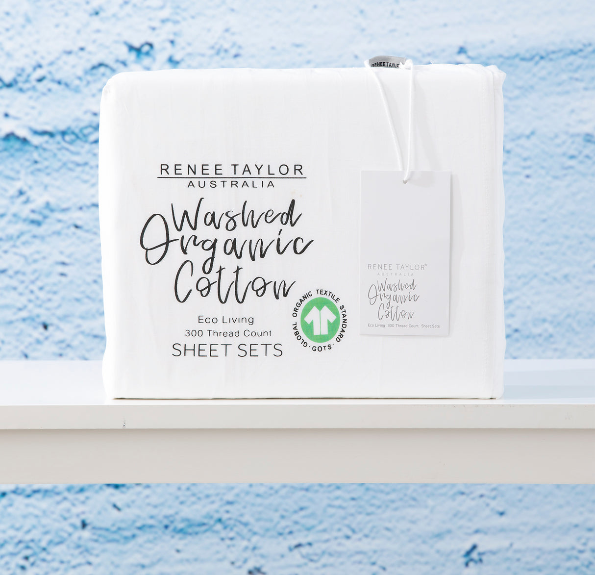 Renee Taylor 300 Thread Count 100 % Organic Cotton Sheet Set Single White