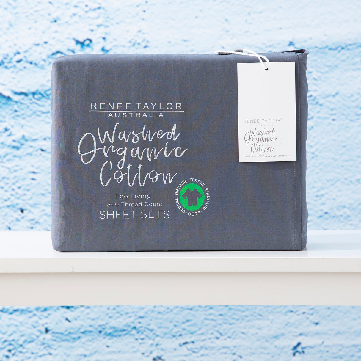 Renee Taylor 300 TC 100 % Organic Cotton Sheet Set Single Turbulence