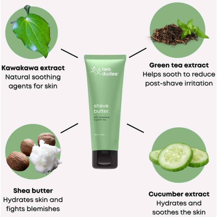 Two Dudes Shave Butter With Kawakawa & Green Tea 130mL