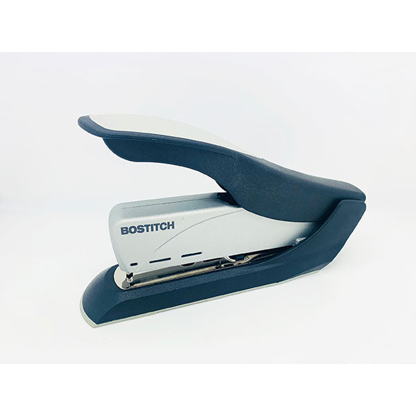 Heavy-duty Paperpro/Bostitch stapler with sleek metal design, soft grip, and 30kg power for up to 65 sheets.