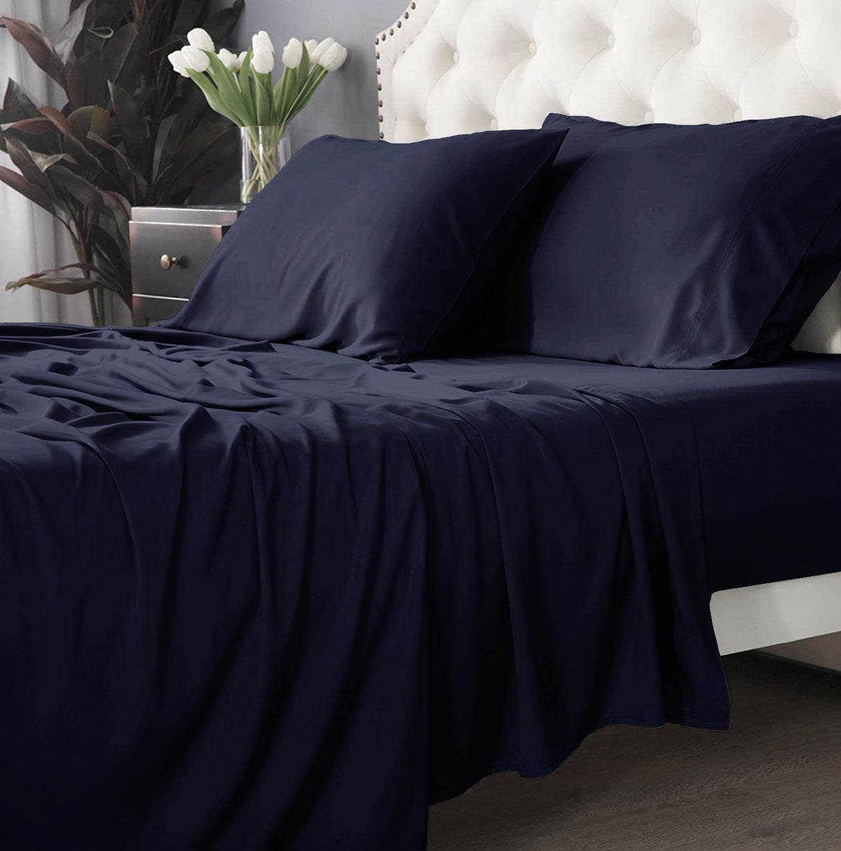 Park Avenue 500 TC Bamboo Cotton sheet set Long Single Indigo