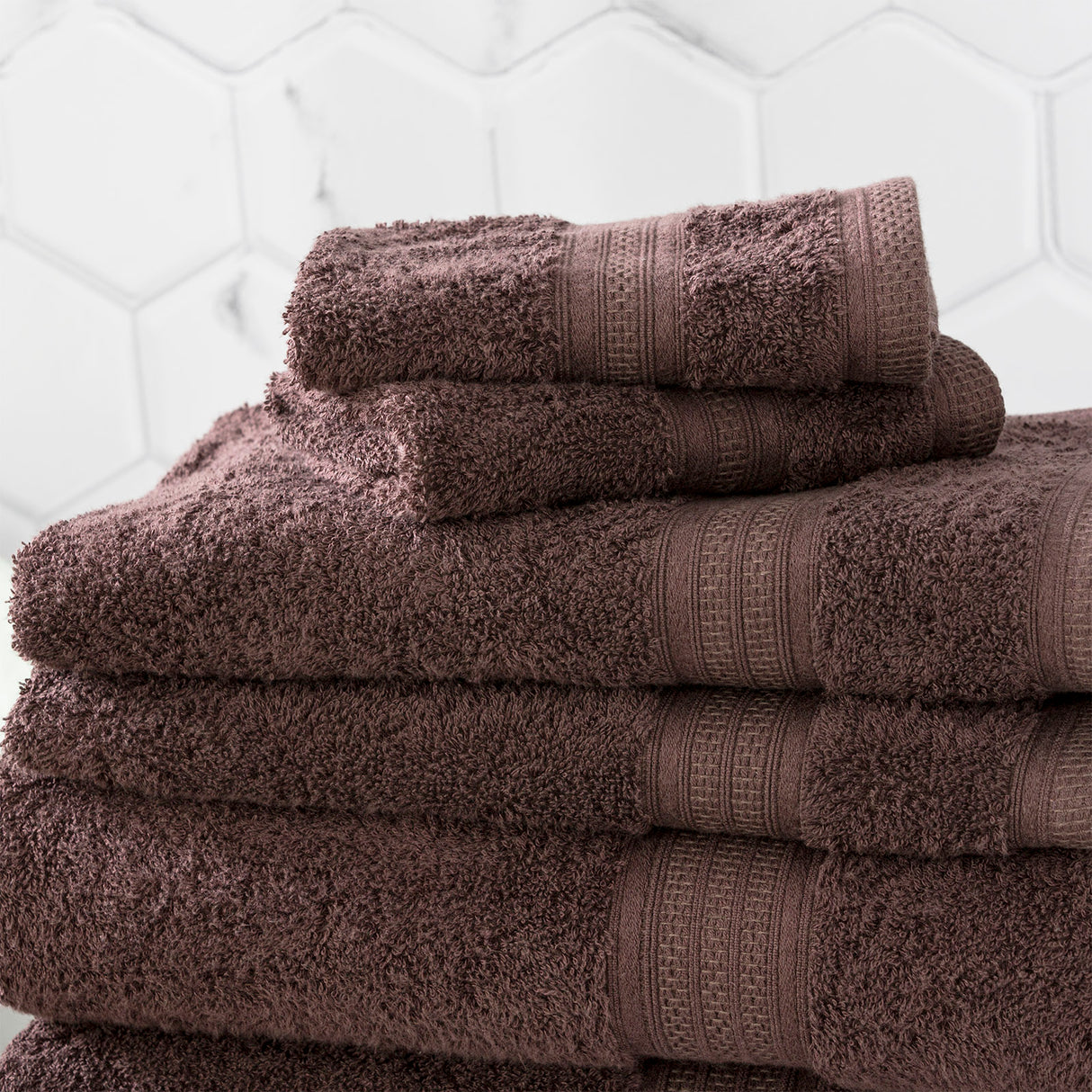 Renee Taylor Stella 650 GSM Super Soft Bamboo Cotton 5 Piece Cocoa