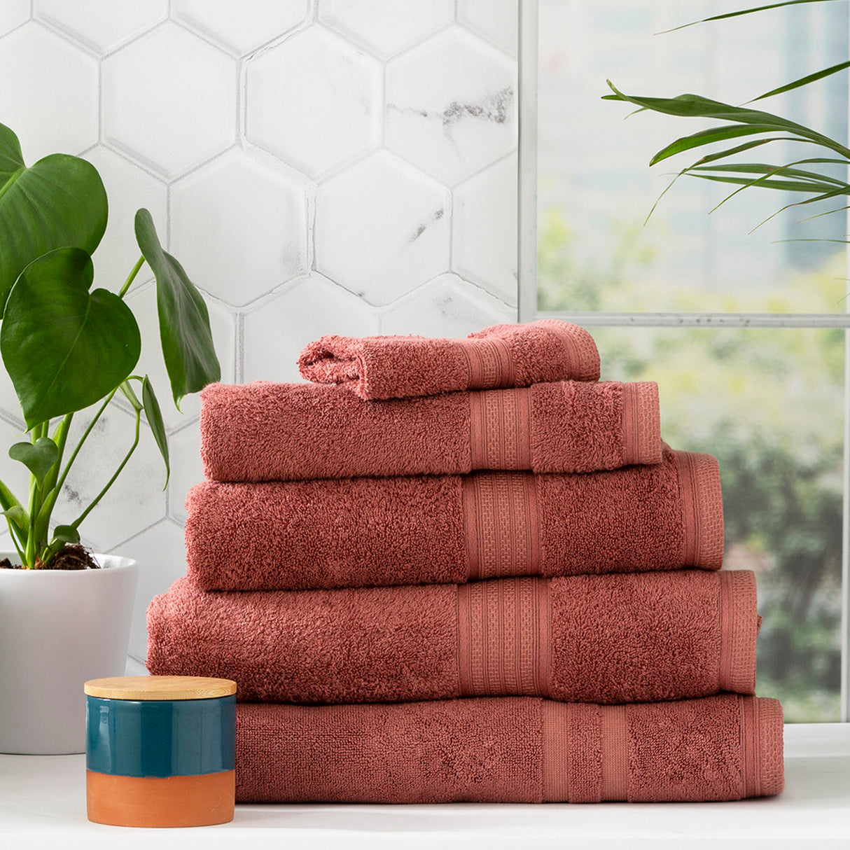 Renee Taylor Stella 650 GSM Super Soft Bamboo Cotton 5 Piece Brick