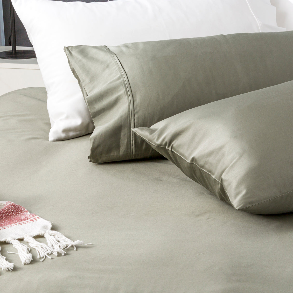 500 Thread count Natural Bamboo Cotton Quilt / Duvet Cover set Super King Jade