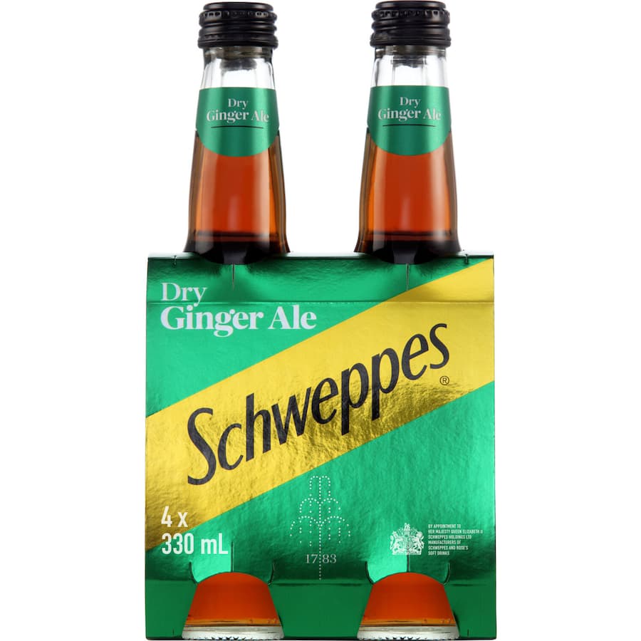 Schweppes Drink Mixers Dry Ginger Ale 330ml Btl 4pack