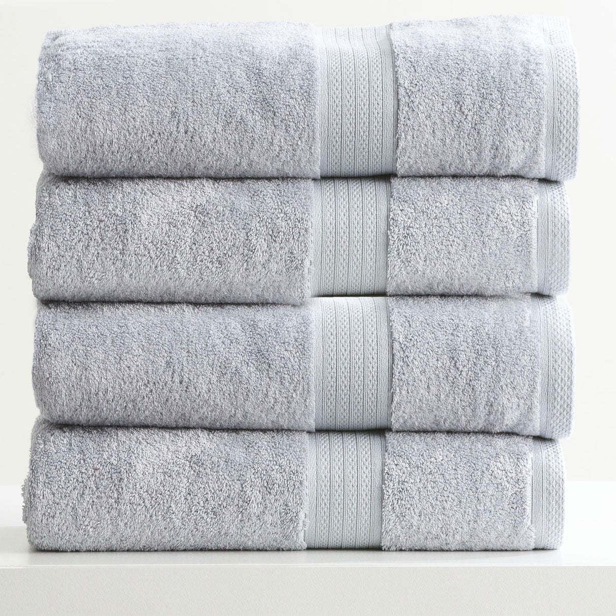 Renee Taylor Stella 650 GSM Super Soft Bamboo Cotton 4 Piece Bath Towel Silver