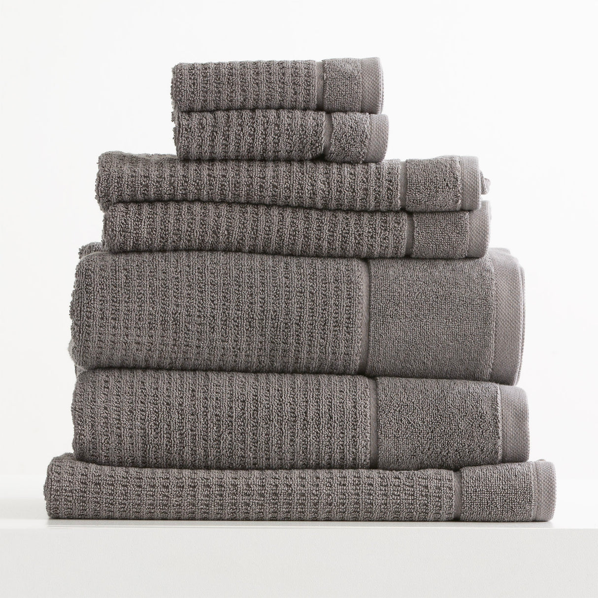 Renee Taylor Cambridge 650 GSM Textured 7 Piece Fossil