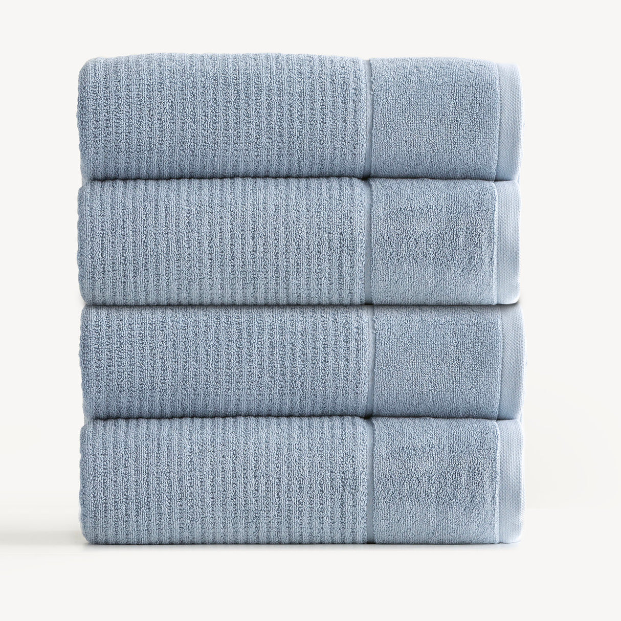Renee Taylor Cambridge 650 GSM Textured 4 Pack Bath Towel Blue Mirage