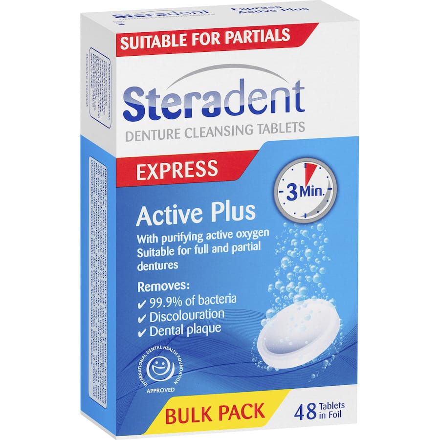 Steradent Denture Clean Express Active Plus Tablets 48pack
