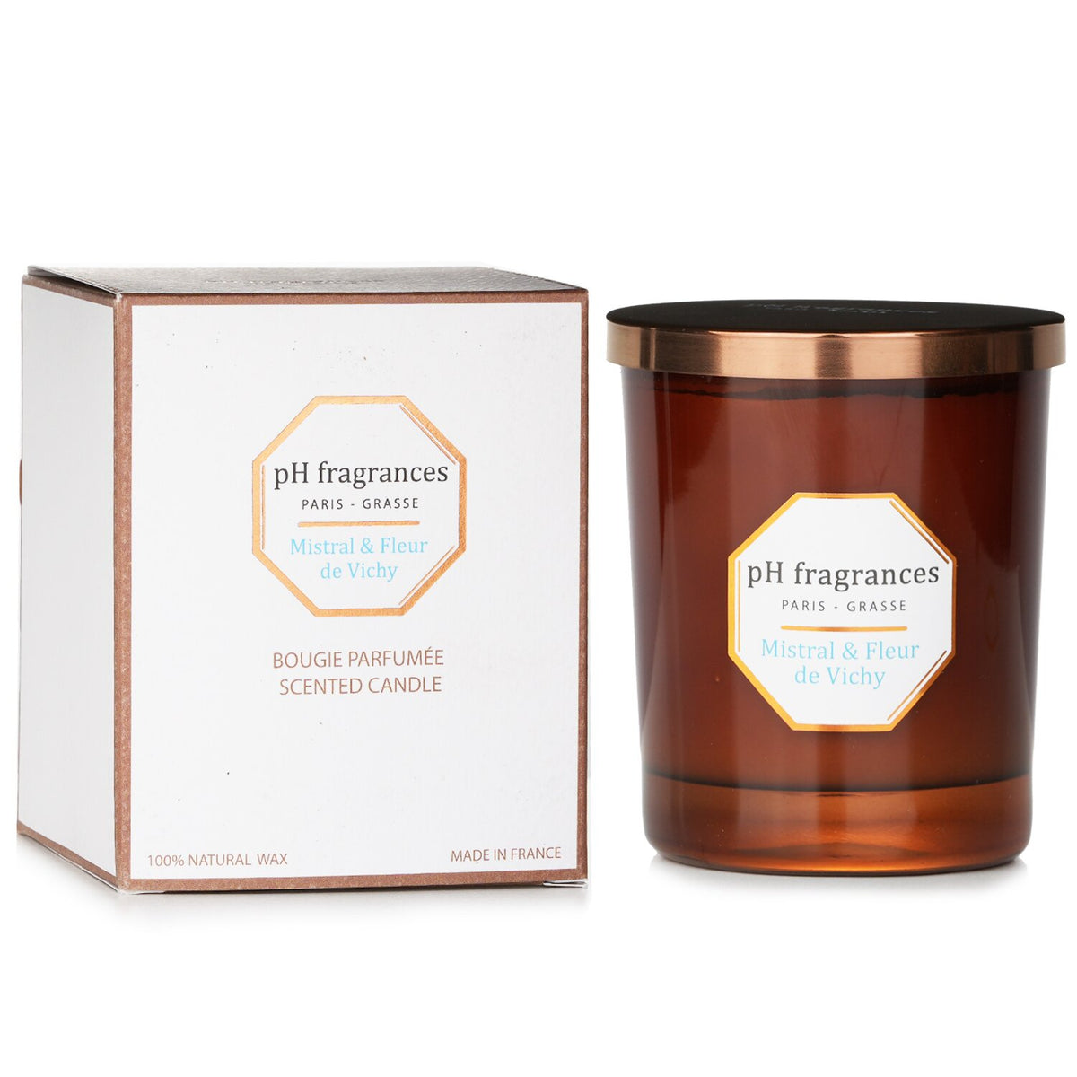 pH fragrances - Scented Candle Mistral & Fleur de Vichy - 180g/6.3oz