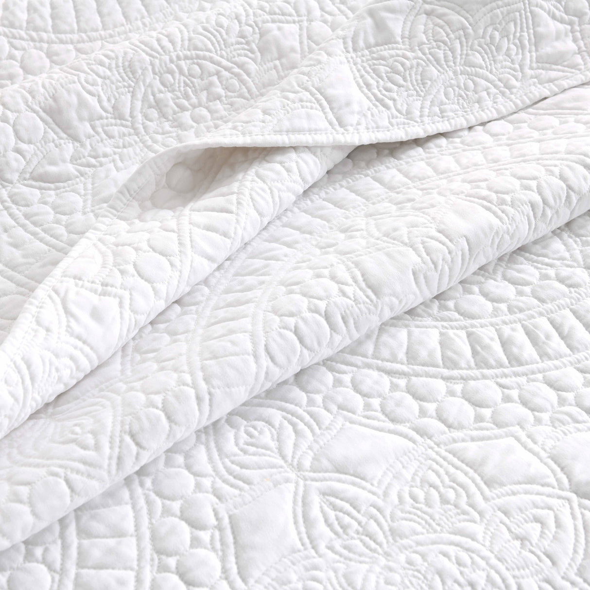 Renee Taylor Asher Jacquard Coverlet Set Super King White