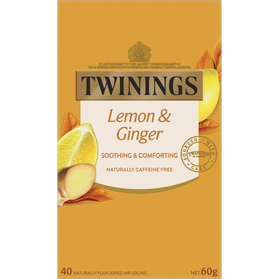 Twinings Tea Herbal Tea Lemon & Ginger 60g Bags 40pack