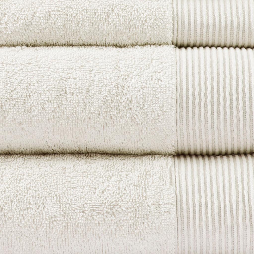 Cloud Linen Retreat Cotton Tencel Antimicrobial 6 Piece Towel Set Ivory