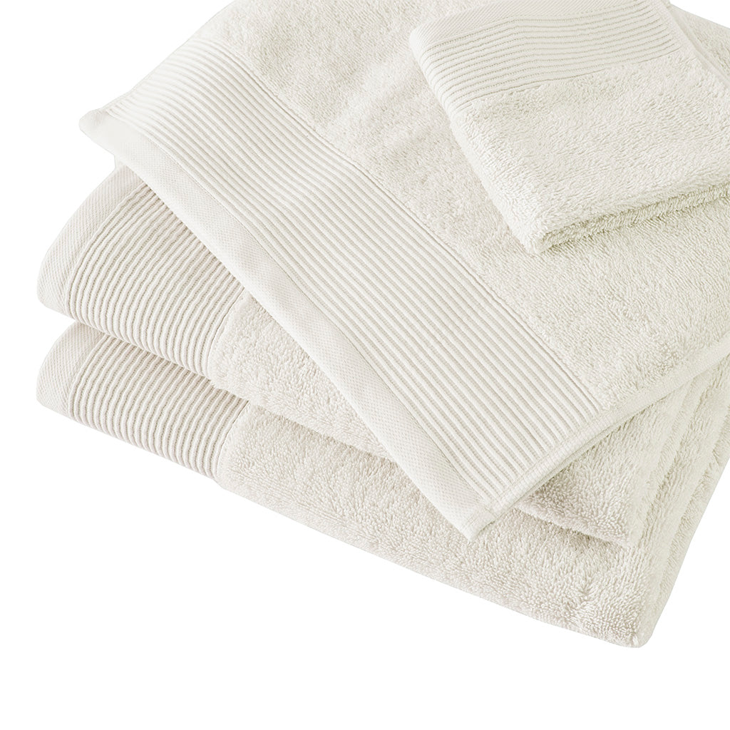 Cloud Linen Retreat Cotton Tencel Antimicrobial 6 Piece Towel Set Ivory