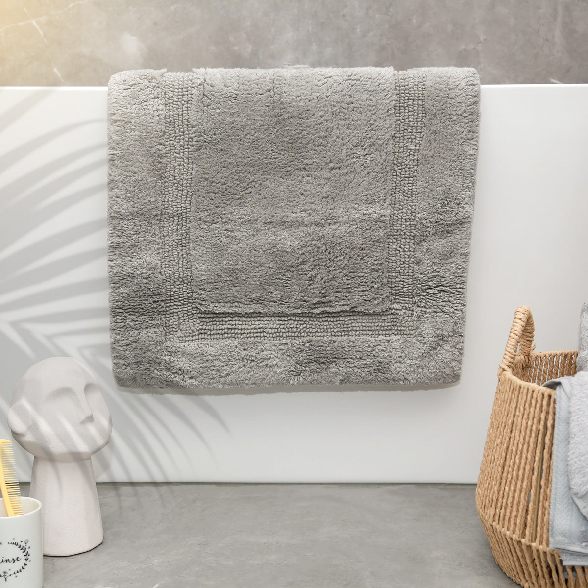 Renee Taylor Soho Cotton Reversible Bath Mat 50 x 80cms Sand