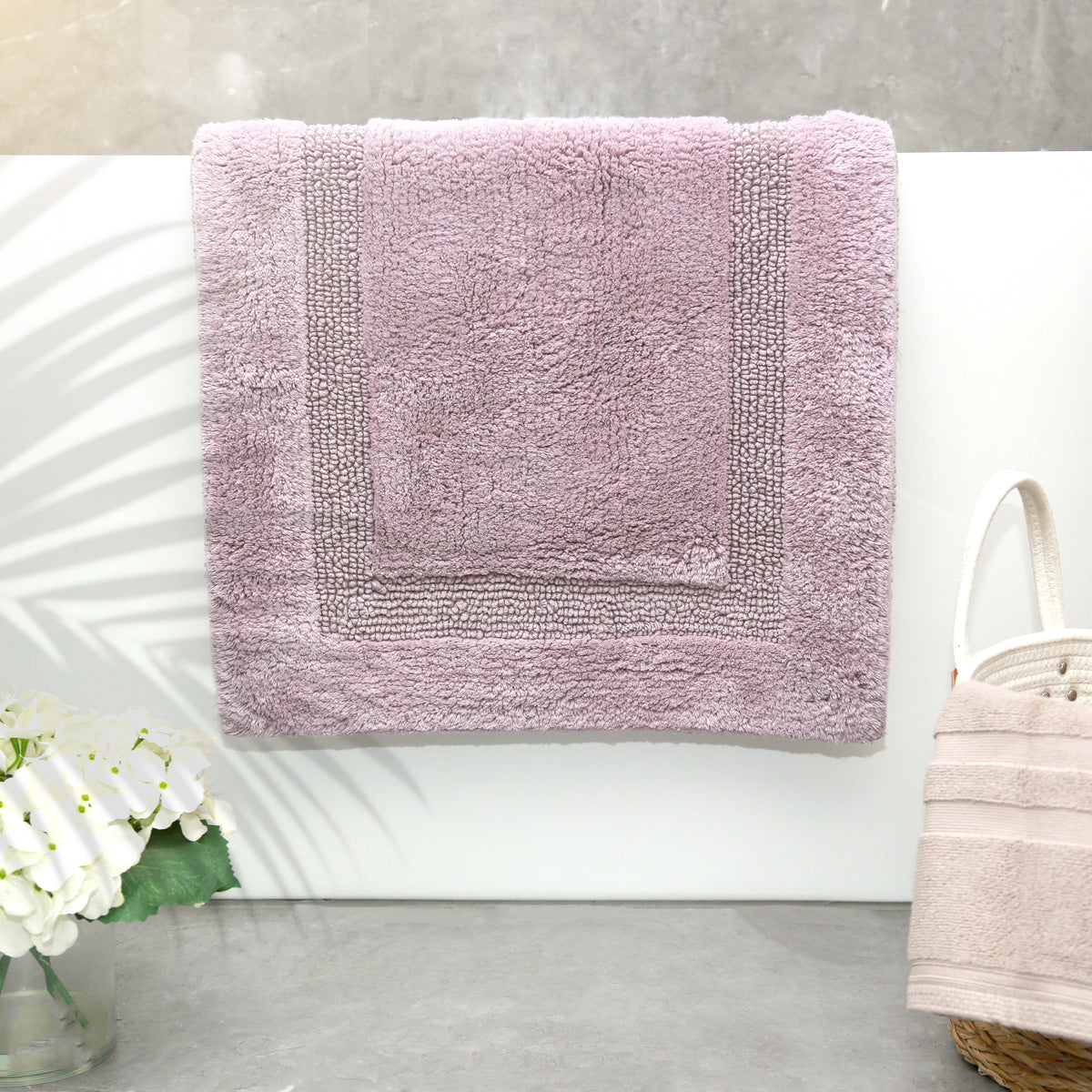 Renee Taylor Soho Cotton Reversible Bath Mat 50 x 80cms Lilac