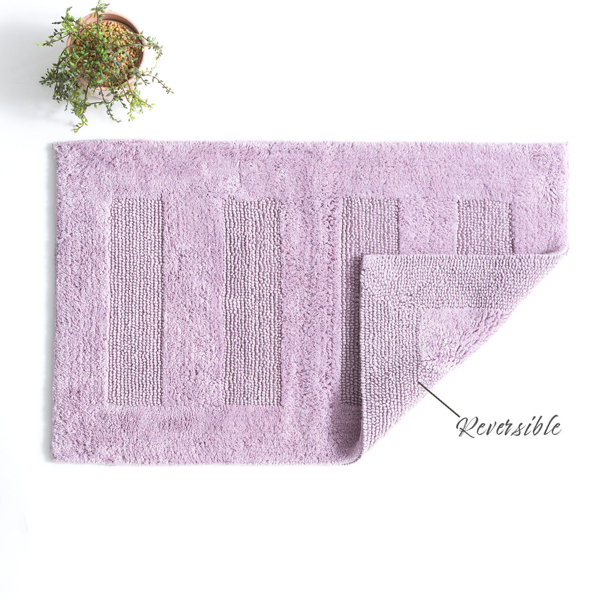 Renee Taylor Retreat Cotton Reversible Bath Mat 50 x 80cms Lilac