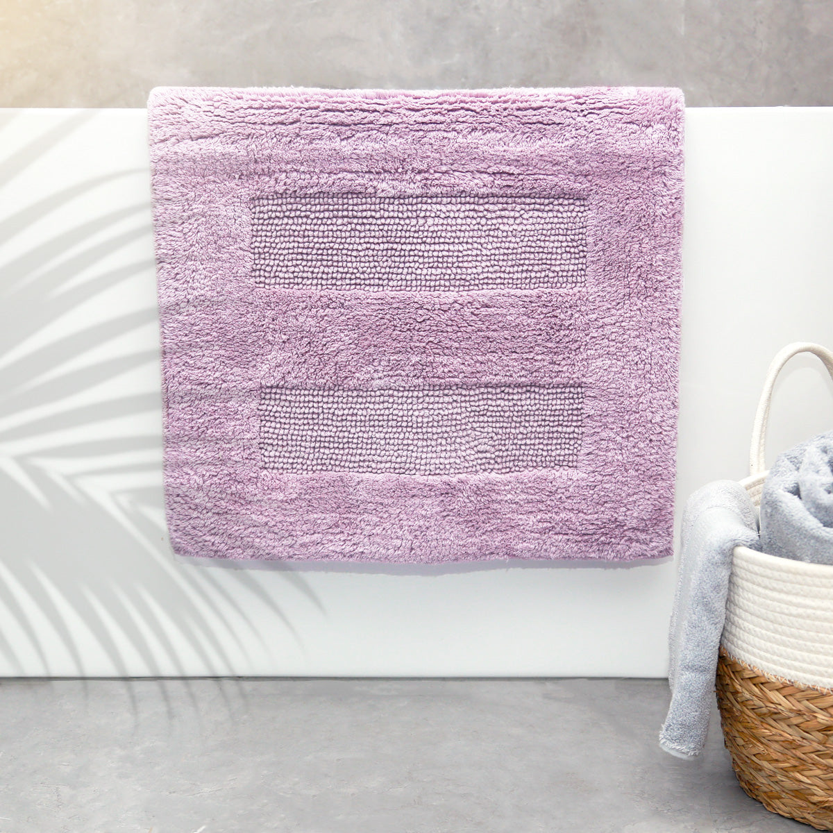 Renee Taylor Retreat Cotton Reversible Bath Mat 50 x 80cms Lilac