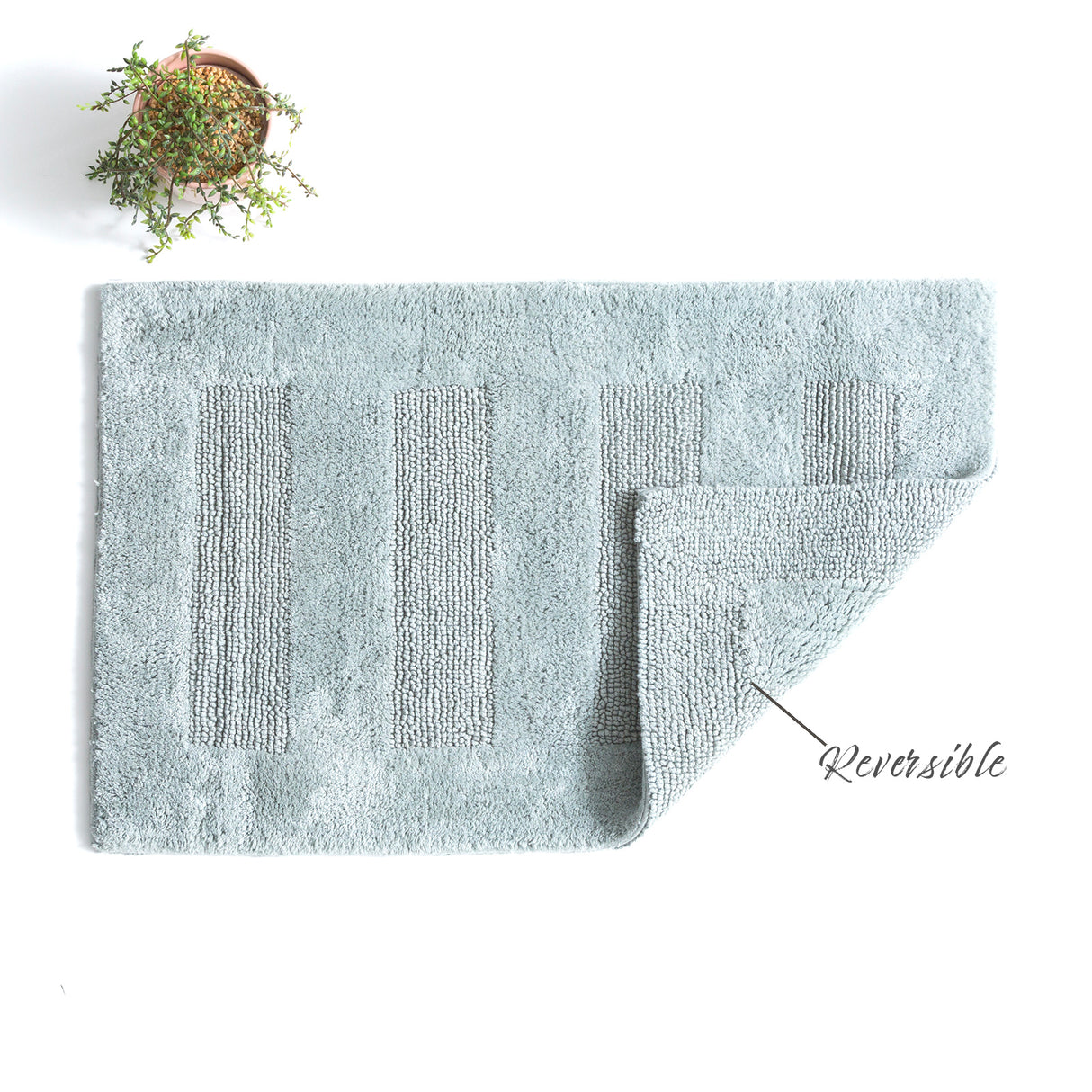 Renee Taylor Retreat Cotton Reversible Bath Mat 50 x 80cms Silver