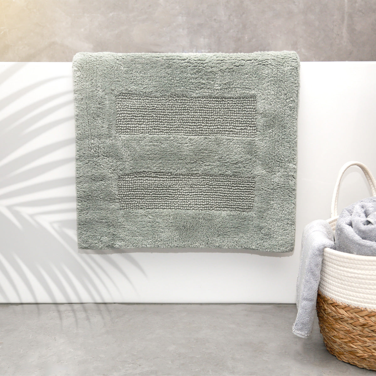 Renee Taylor Retreat Cotton Reversible Bath Mat 50 x 80cms Silver