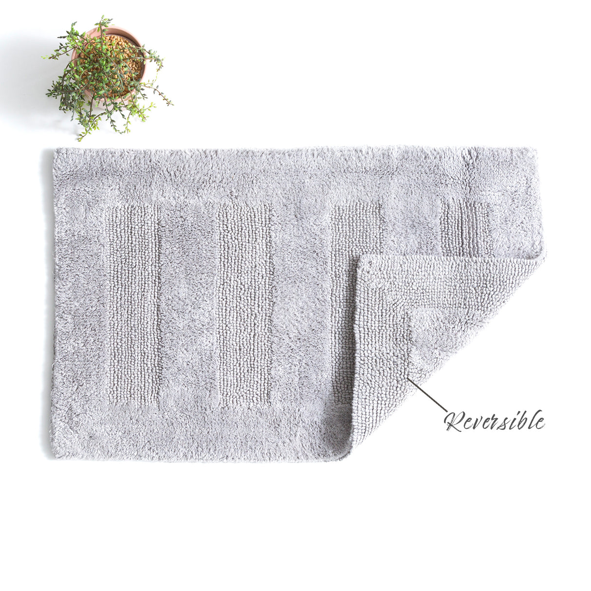Renee Taylor Retreat Cotton Reversible Bath Mat 50 x 80cms Granite