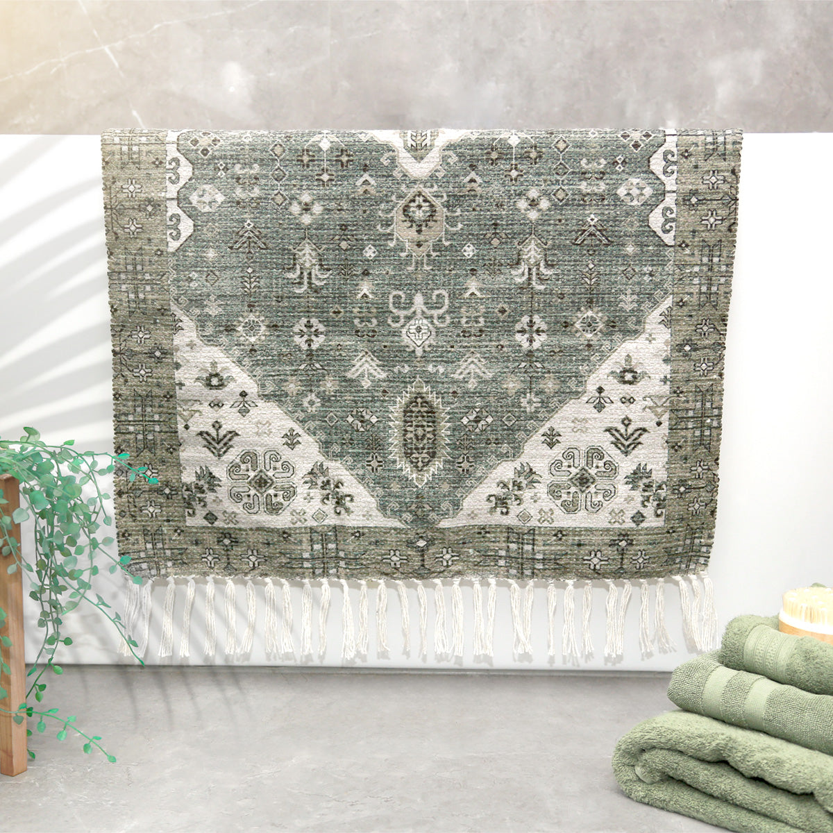 Renee Taylor Karabakh Vintage Handwoven Bath Rug 65 x 110cms