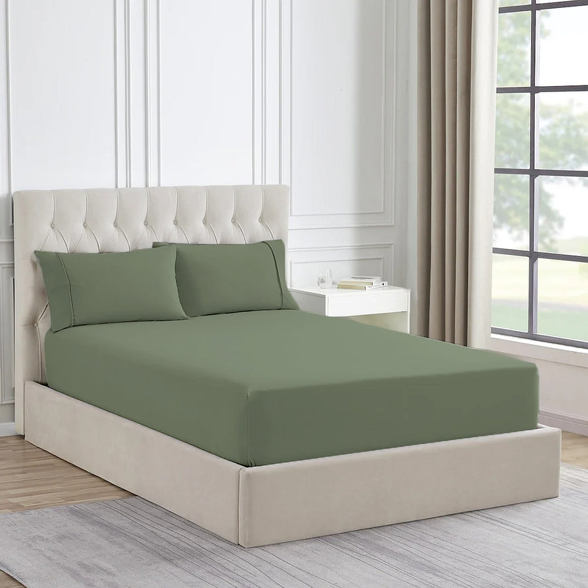 Ddecor Home 1500 Thread count Premium Cotton Blend Combo Sheet Set Queen Sage