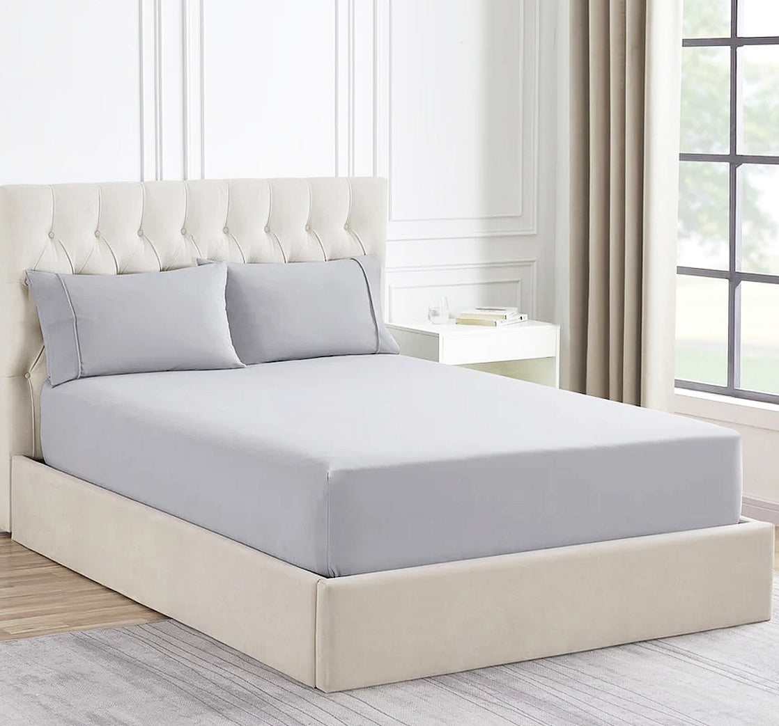 Ddecor Home 1500 Thread count Premium Cotton Blend Combo Sheet Set Queen Silver