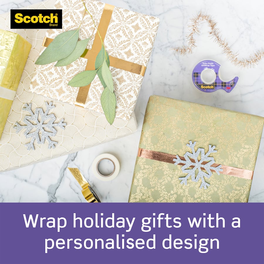 Scotch Gift Tape Dispenser Gift Wrap 19mm X 16.5m Each