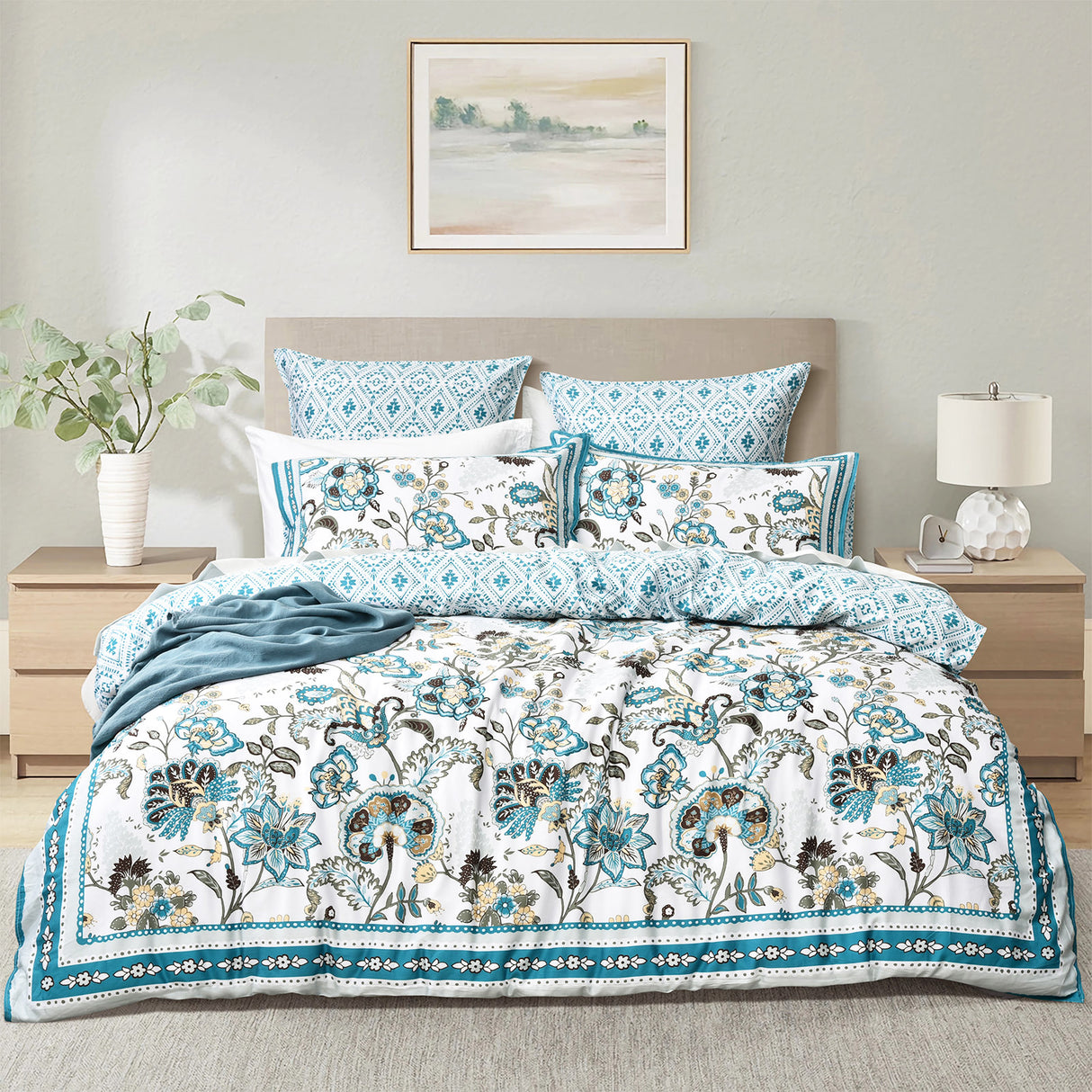 Renee Taylor 300 TC Cotton Reversible Quilt / Duvet Cover Set King Anaya