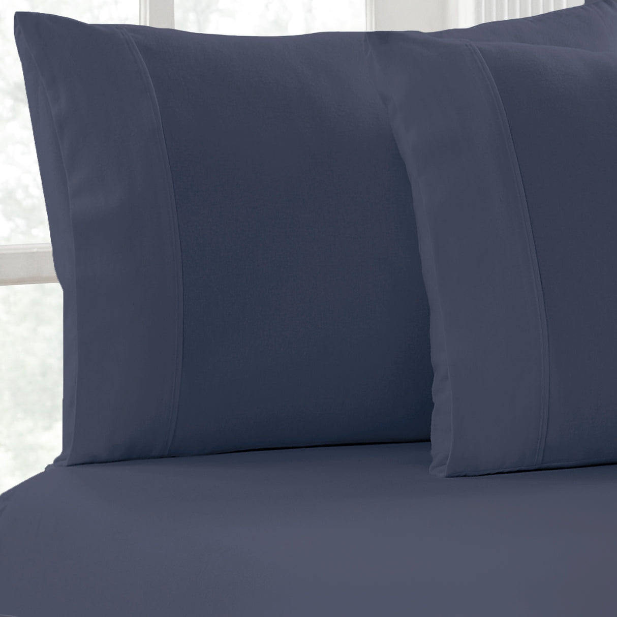Egyptian Cotton Flannelette Fitted and Pillowcase King Single Ink