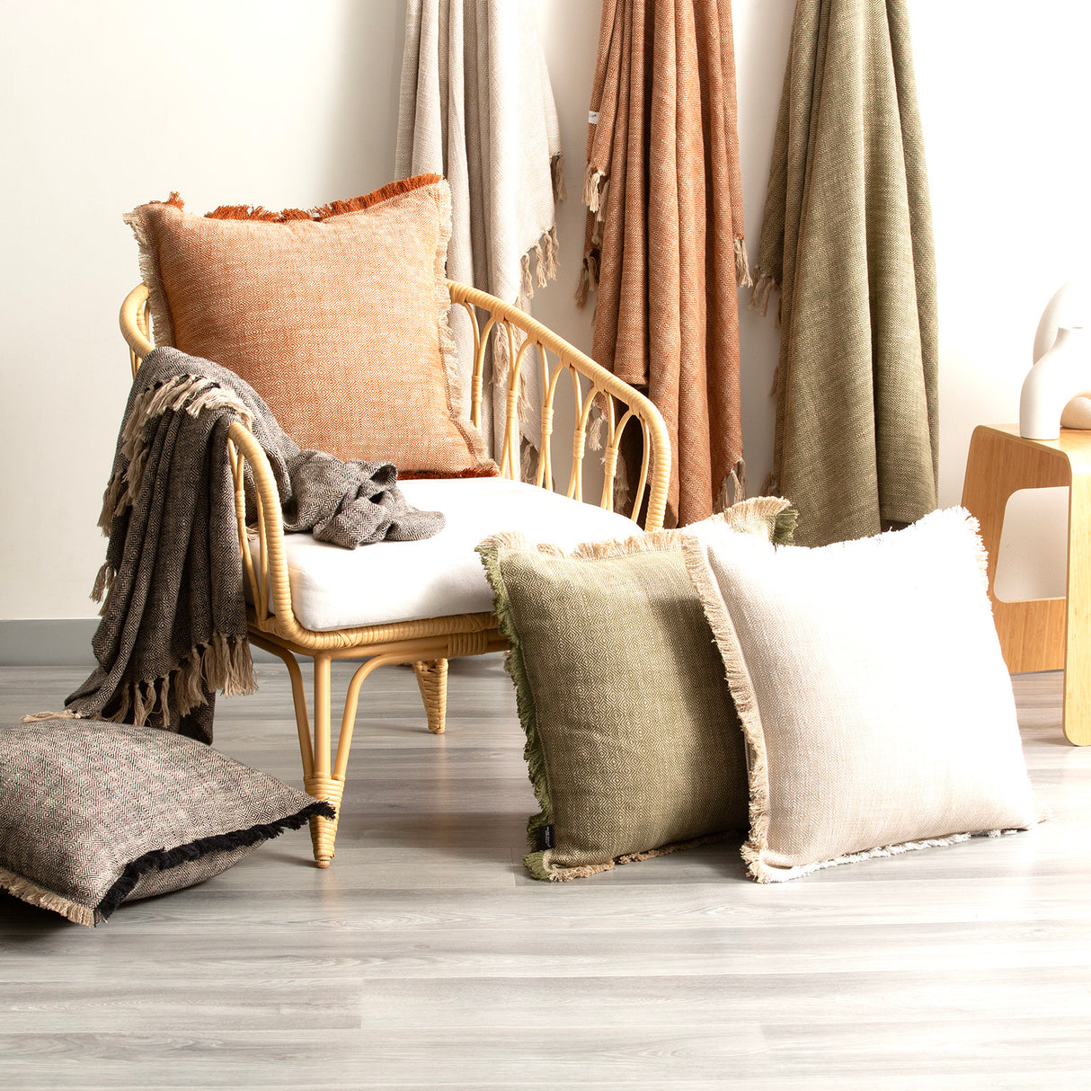 Franco Cushion Twin Pack 50 x 50cms Polyester Fill - Natural