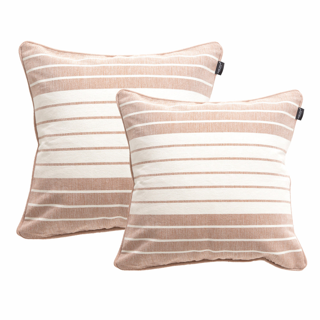 Palma Stripe Cushion Twin Pack 50 x 50cms Feather Fill - Copper