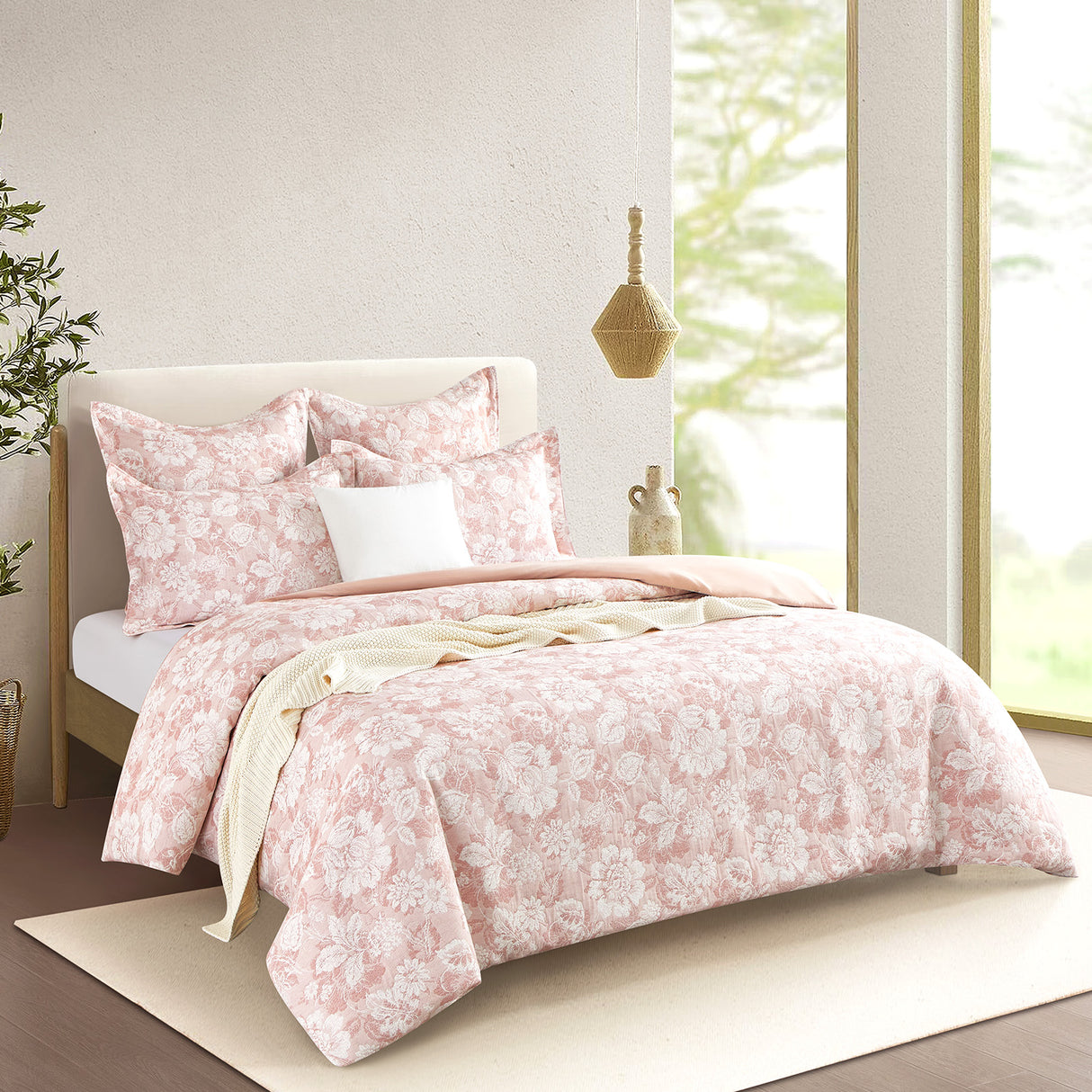 Renee Taylor Aura Jacquard Euro Pillowcase Blush