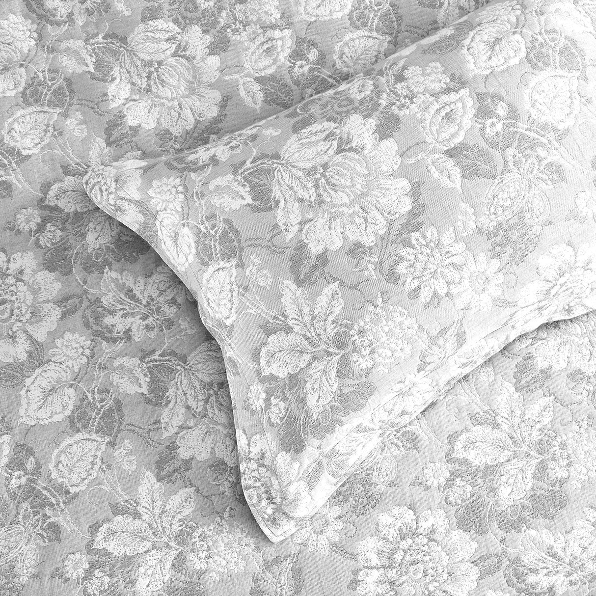 Renee Taylor Sigma Jacquard Quilt / Duvet Cover Set Queen Charcoal
