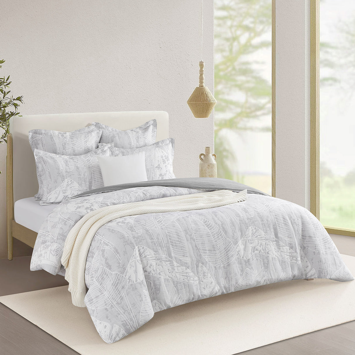 Renee Taylor Grove Jacquard Euro Pillowcase Charcoal