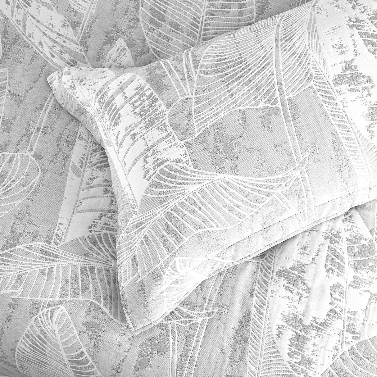 Renee Taylor Grove Jacquard Quilt / Duvet Cover Set Queen Charcoal