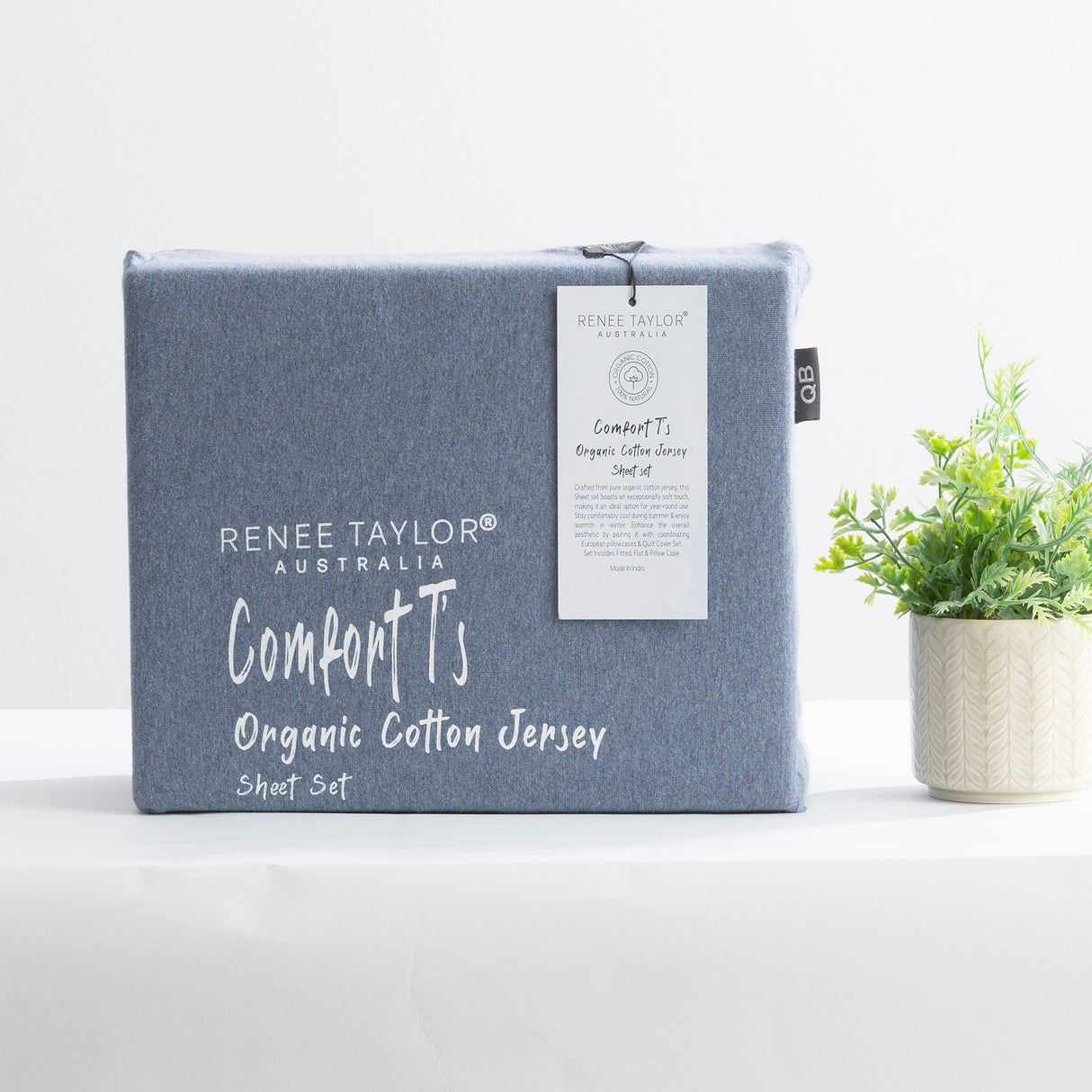 Renee Taylor Comfort Organic Cotton Sheet Set Queen Ink