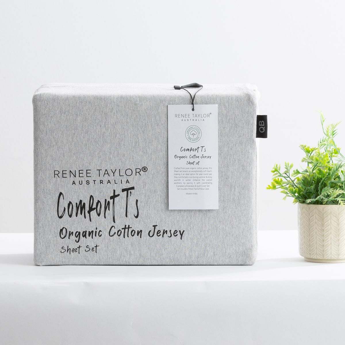 Renee Taylor Comfort Organic Cotton Sheet Set King Grey Marle