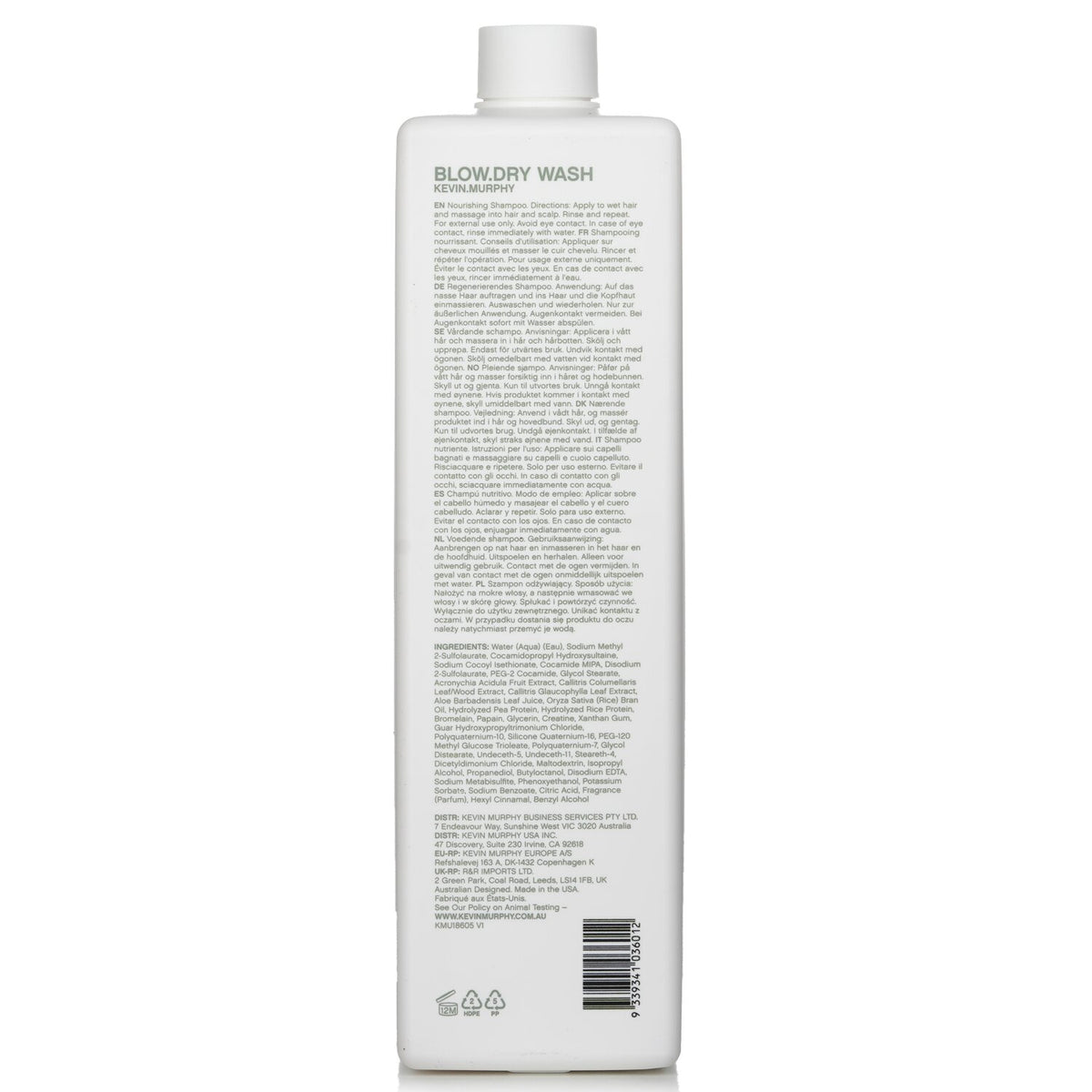 Kevin.Murphy - Blow.Dry Wash (Nourishing And Repairing Shampoo) - 1000ml/33.8oz