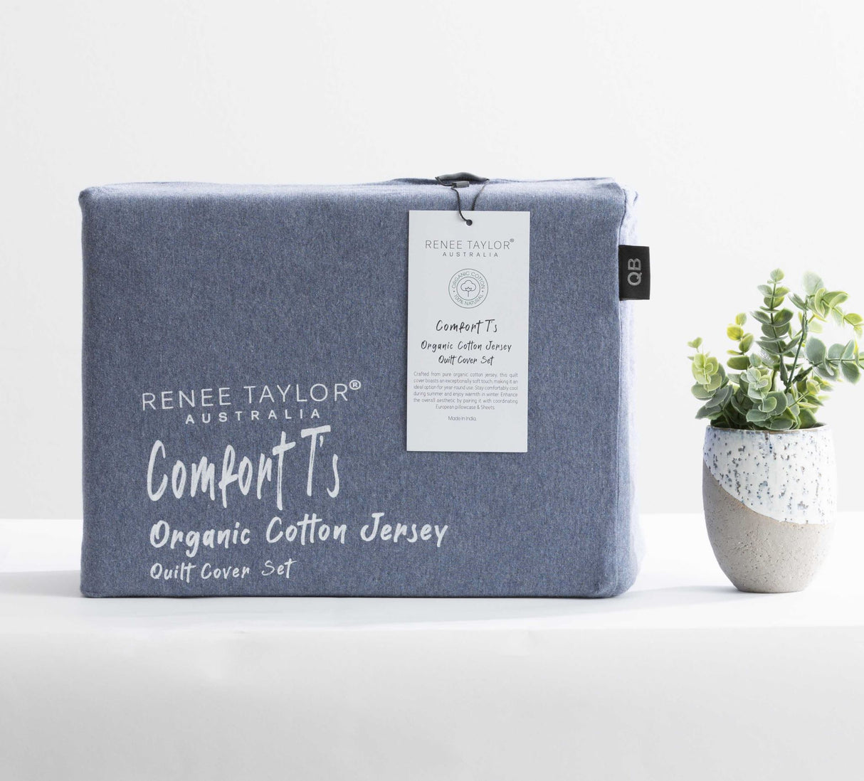 Renee Taylor Comfort Organic Cotton Euro P/Case Ink