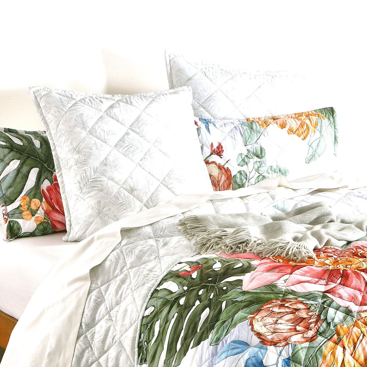 Renee Taylor Florence Quilted Reversible Euro Pillowcase