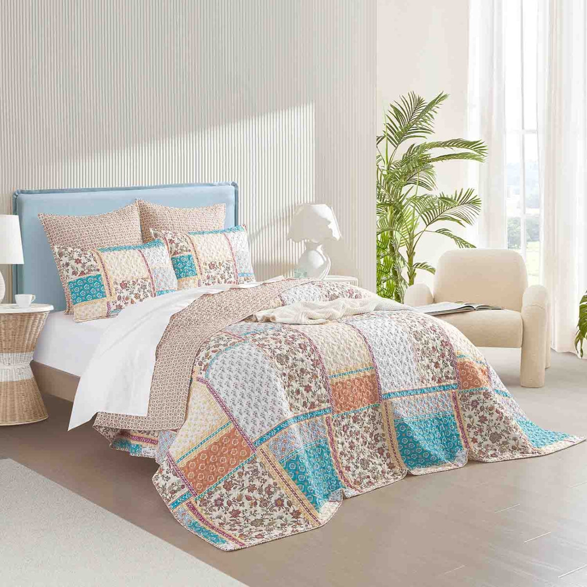 Renee Taylor Amber Quilted Reversible Coverlet Set Queen/King