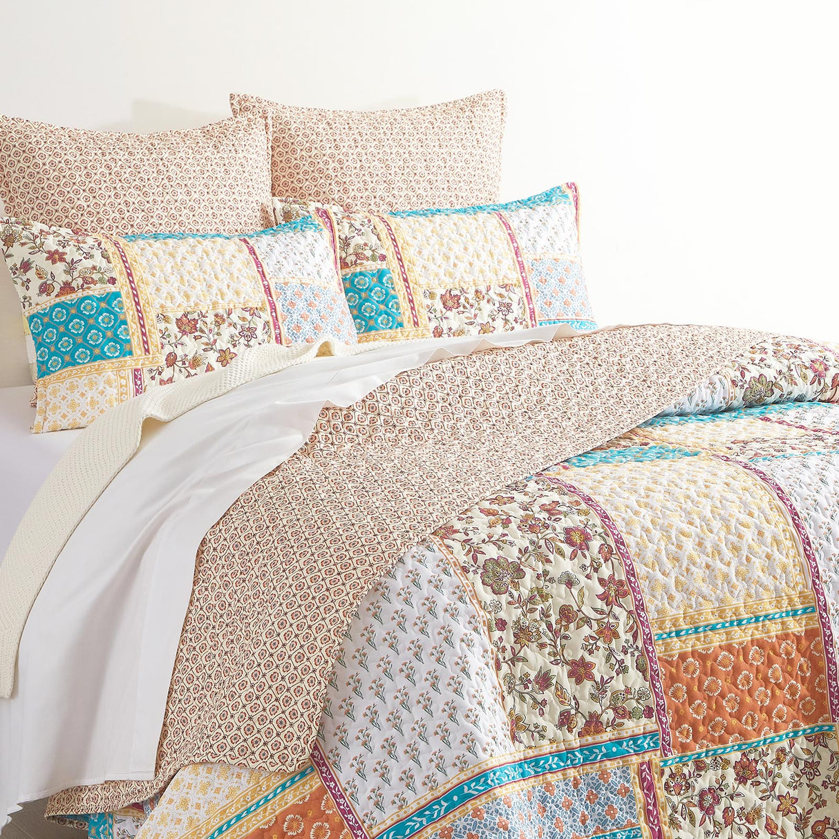 Renee Taylor Amber Quilted Reversible Euro Pillowcase