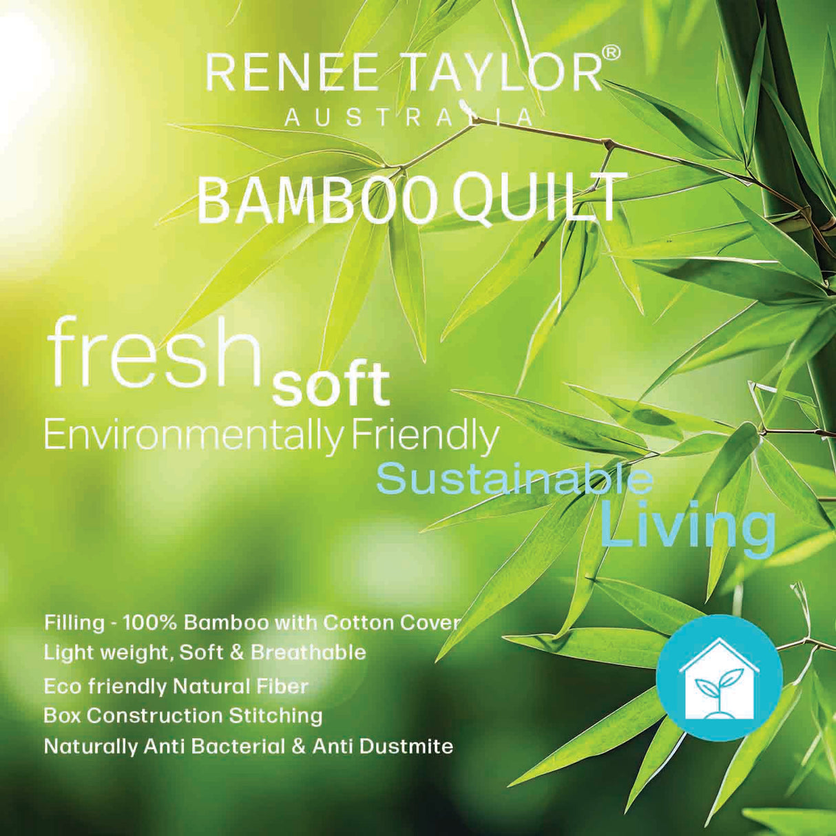 Renee Taylor 400 GSM All Seasons Natural Bamboo Quilt / Duvet Queen