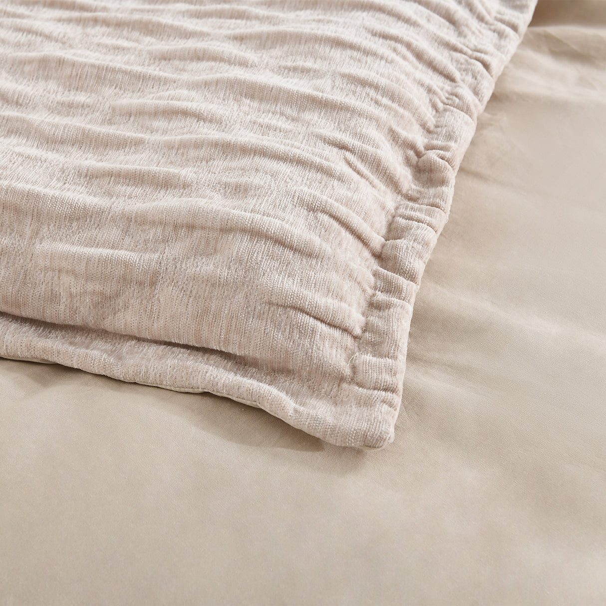 Renee Taylor Marley Jacquard Quilt Cover Set Queen Champagne