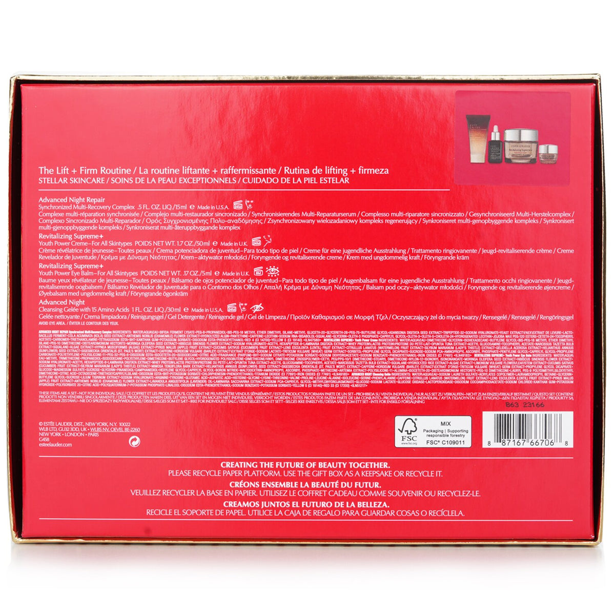 Estee Lauder - The Lift + Firm Routine Set: - 4pcs