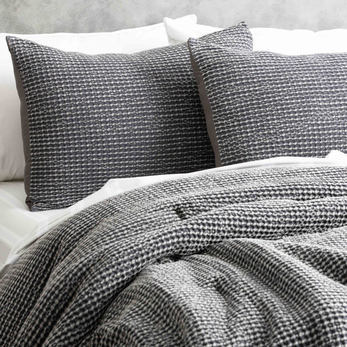 Cloud Linen Boronia Stone Washed Cotton Waffle Comforter Set Double/Queen Magnet